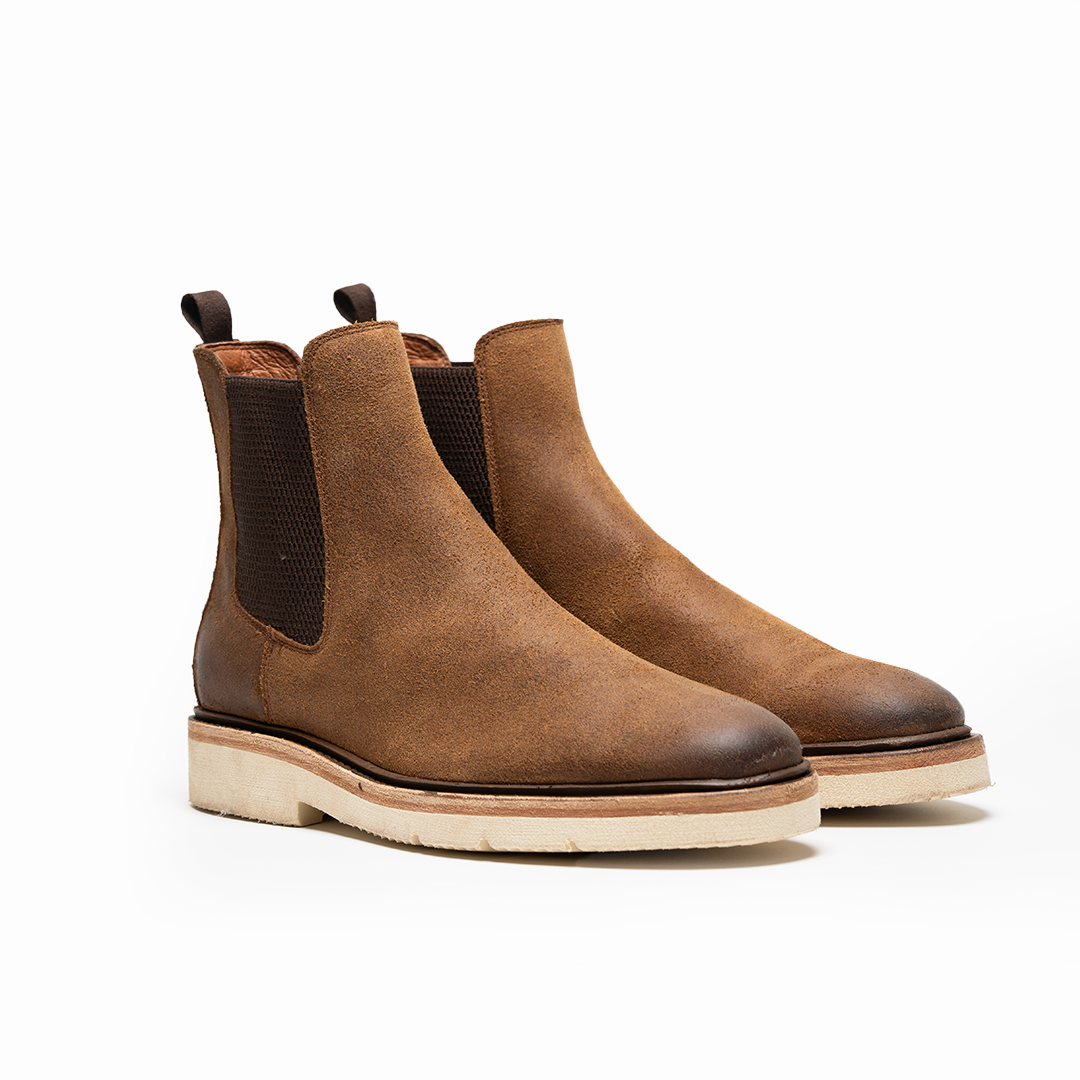 2 - R / GAMUZA CAMEL SUELA BLANCA