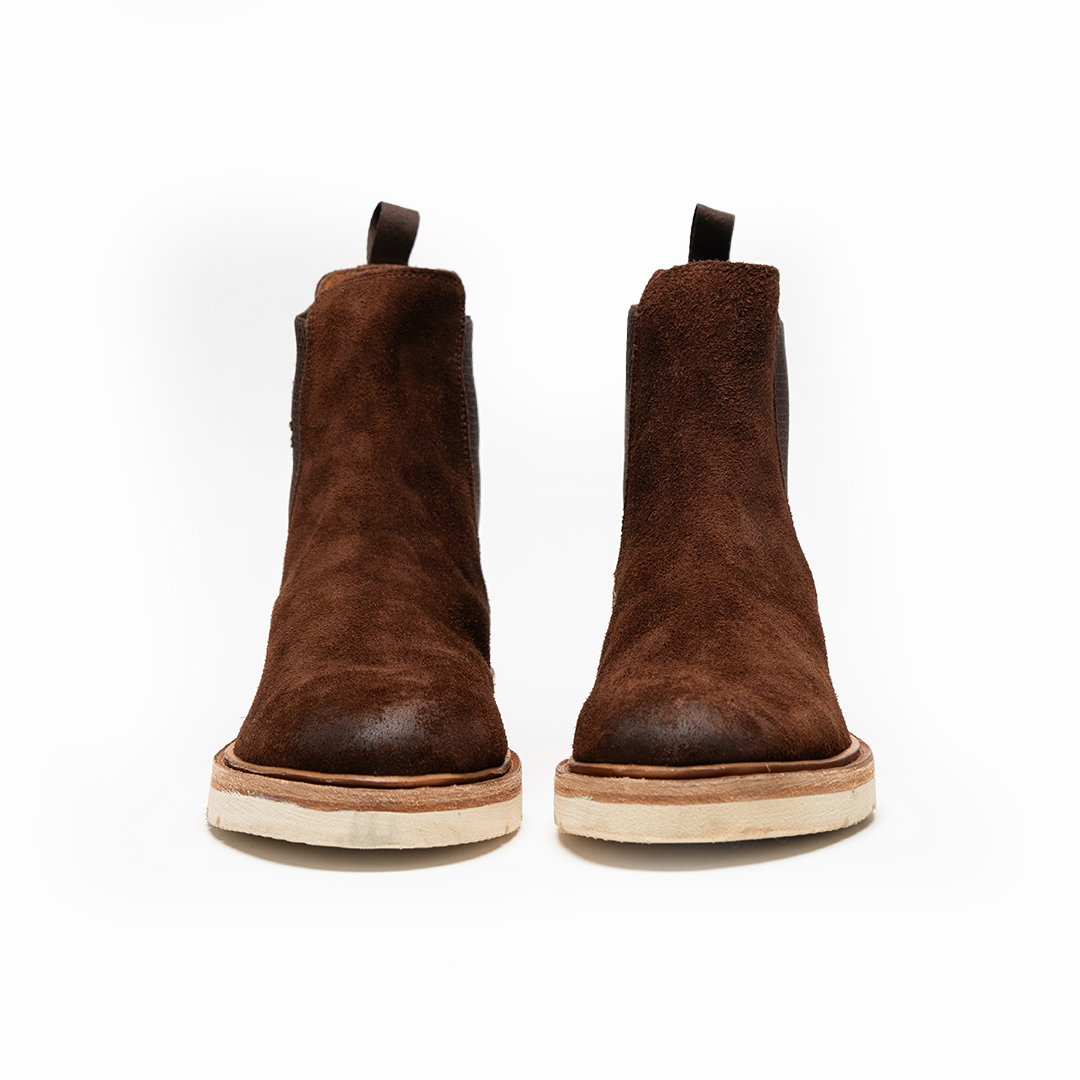 6-R / GAMUZA CAFE SUELA BLANCA