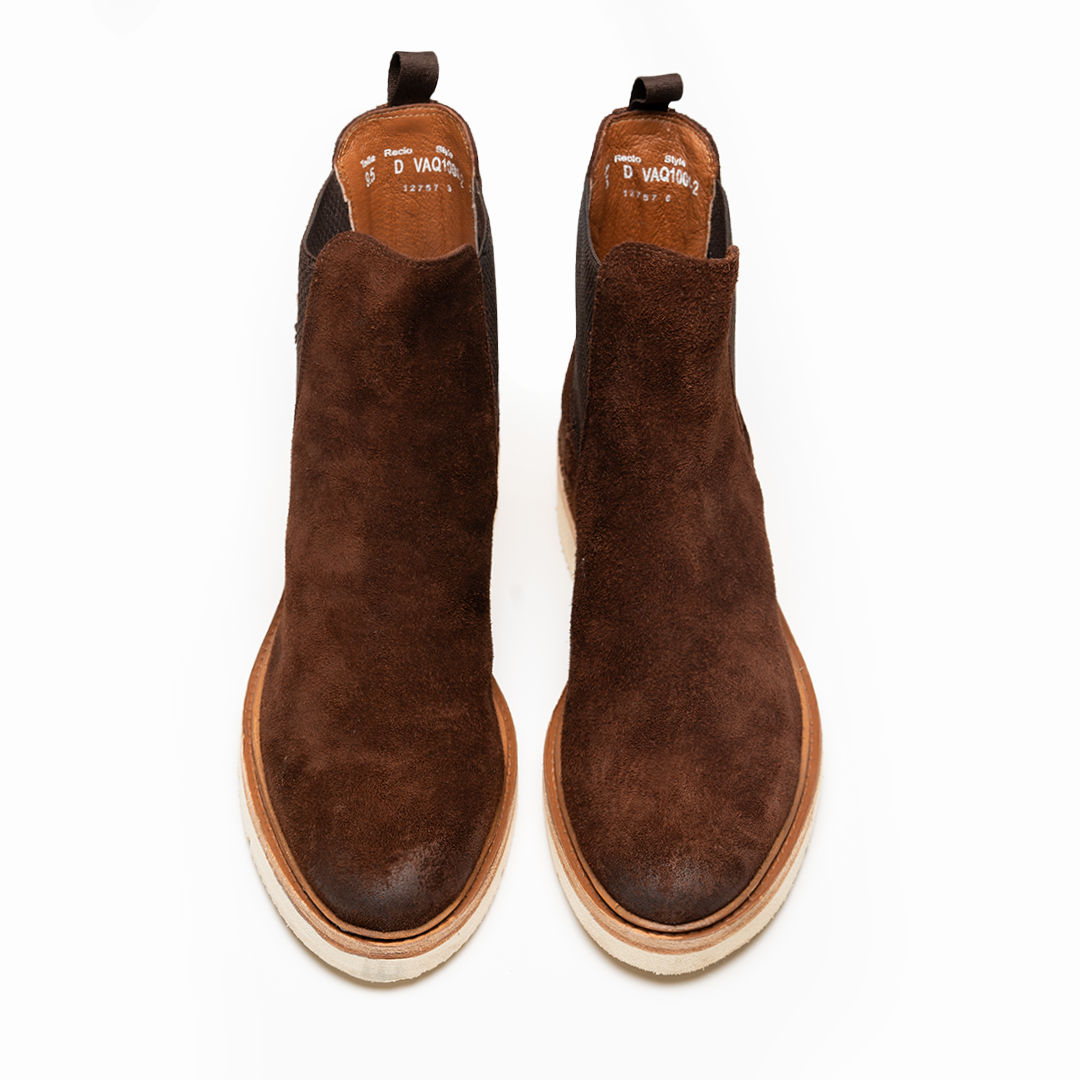 6-R / GAMUZA CAFE SUELA BLANCA