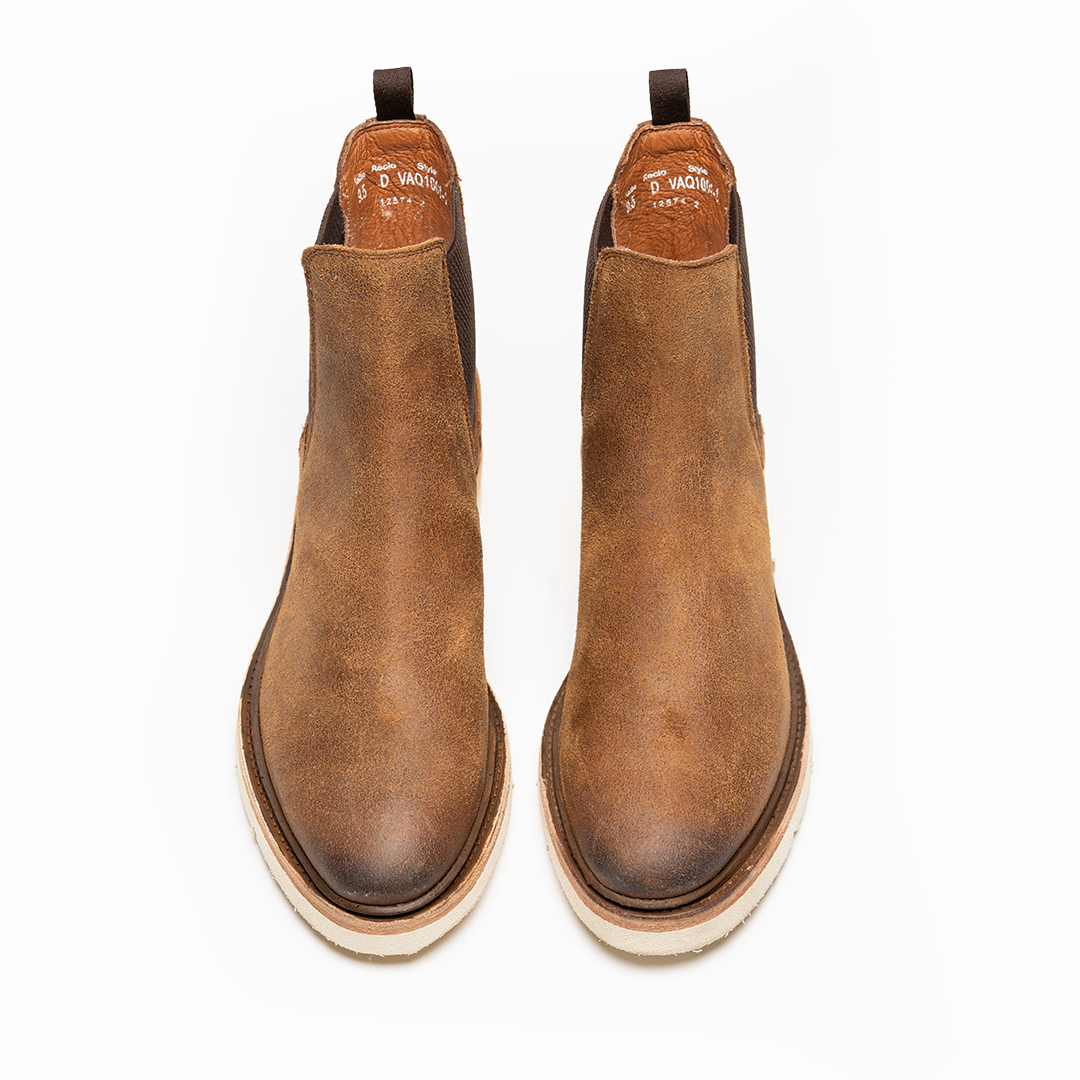 2 - R / GAMUZA CAMEL SUELA BLANCA